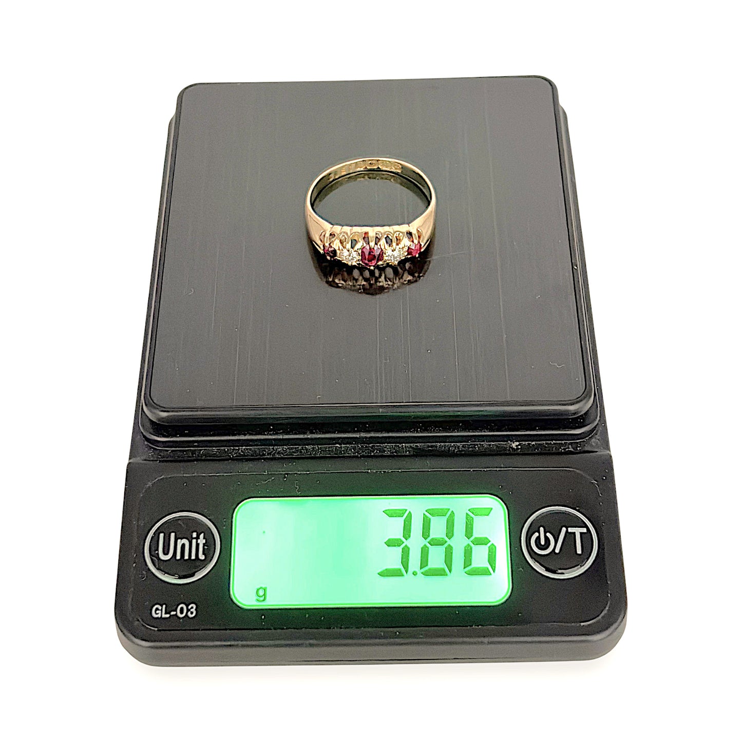 NZGD | 18ct Gold Scarlet Glow Diamond Ring Size P 1/2