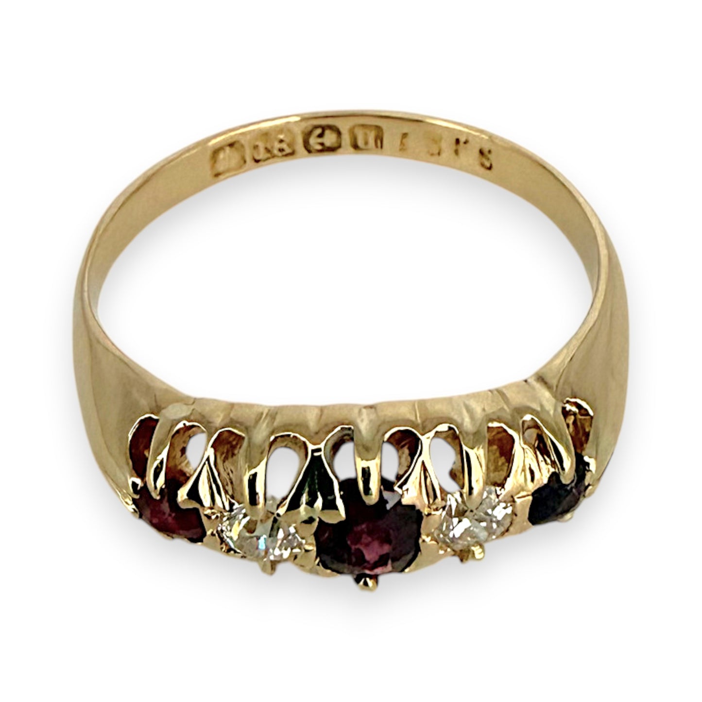 NZGD | 18ct Gold Scarlet Glow Diamond Ring Size P 1/2