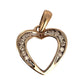 9ct Gold Heart Solid Pendant with Diamonds. R # 287