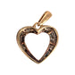9ct Gold Heart Solid Pendant with Diamonds. R # 287