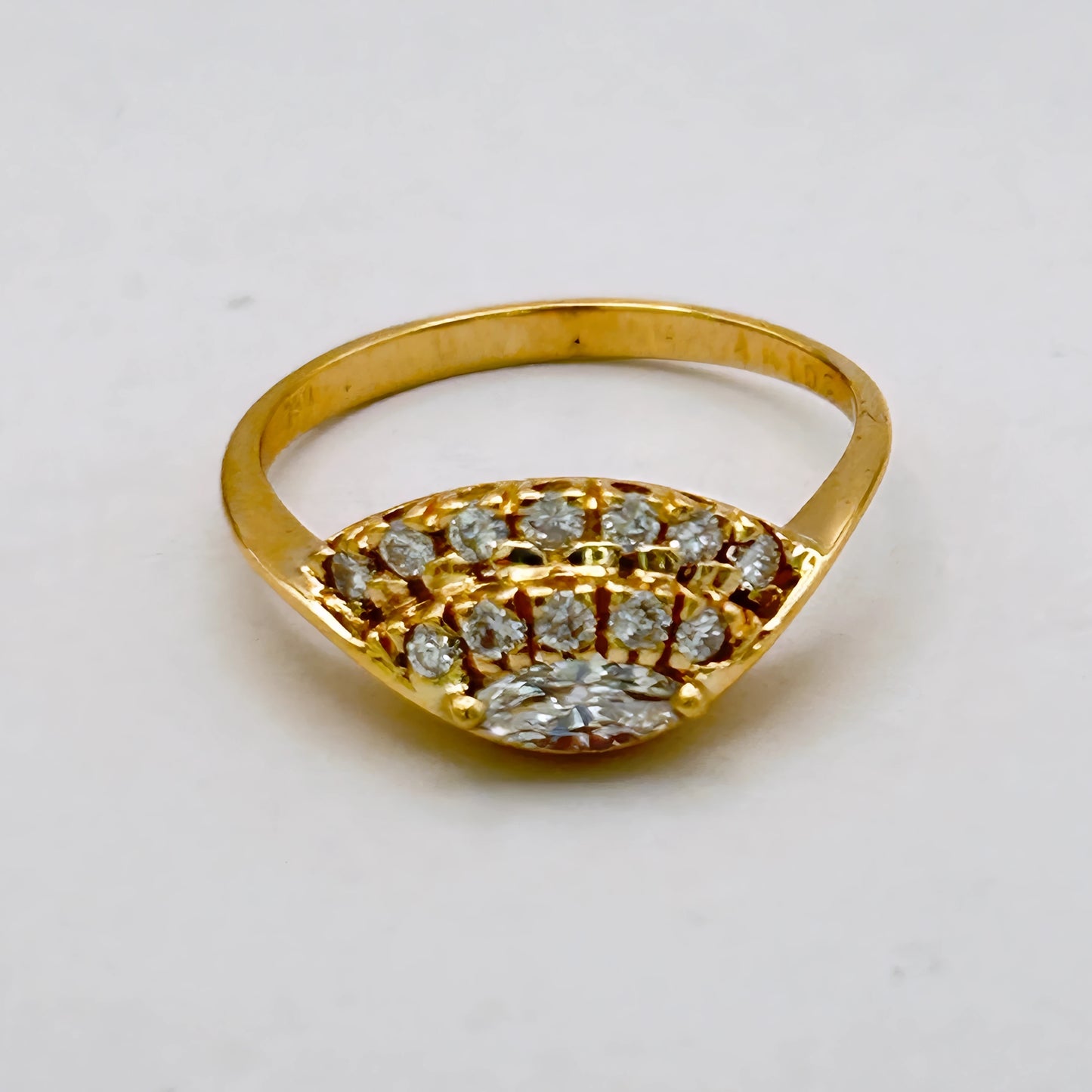 NZGD | 18ct Gold Radiant Marquise Cluster Ring Valuation $4,700