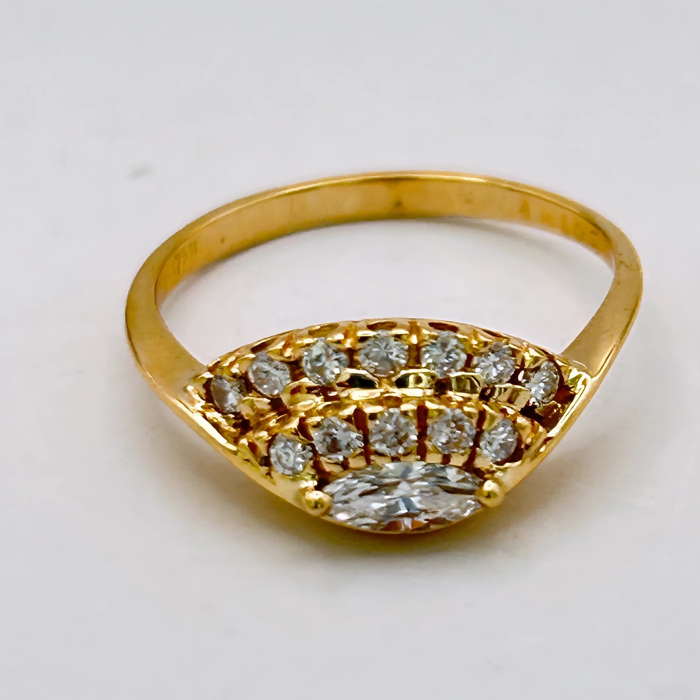 NZGD | 18ct Gold Radiant Marquise Cluster Ring Valuation $4,700