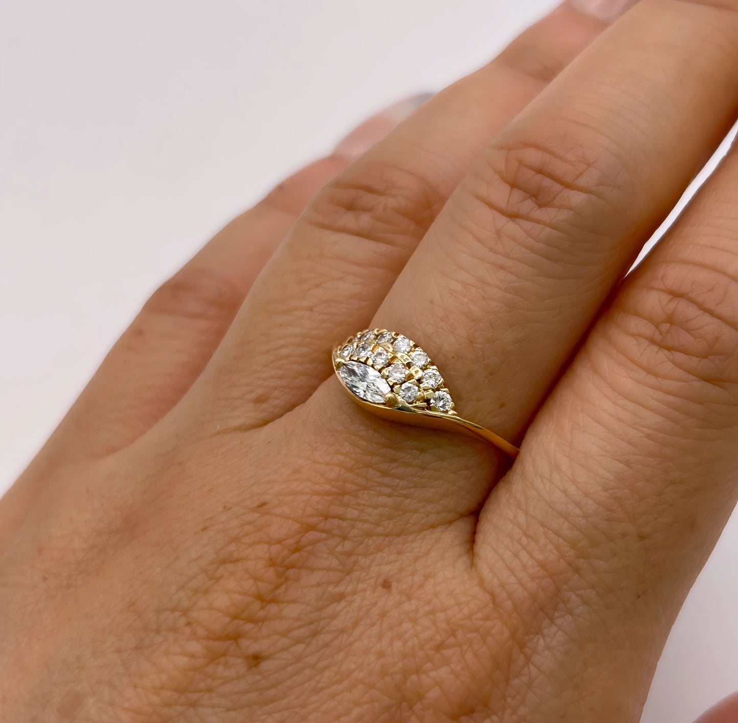 NZGD | 18ct Gold Radiant Marquise Cluster Ring Valuation $4,700