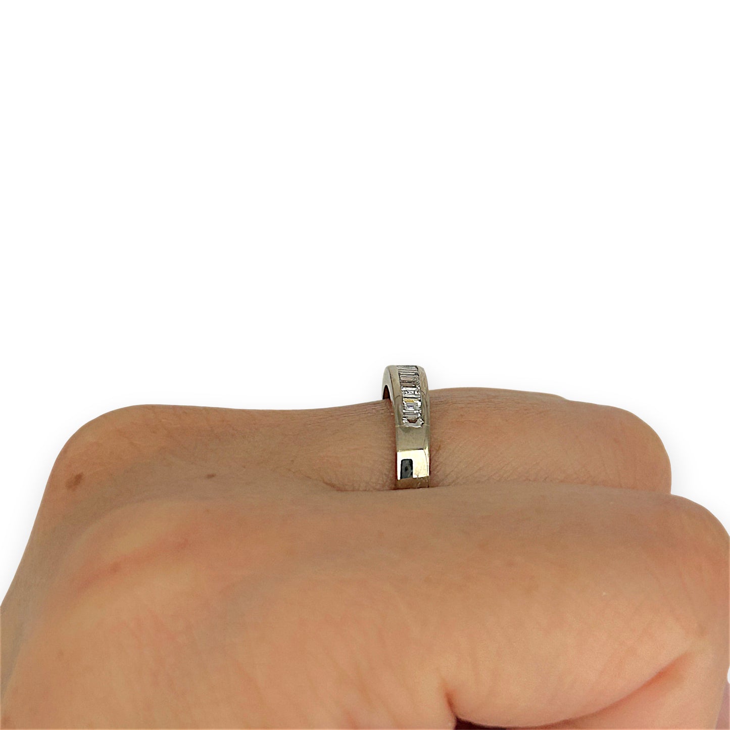 GOLD DEAL | 18kt Gold Minimalist Prism Row Ring with Diamonds