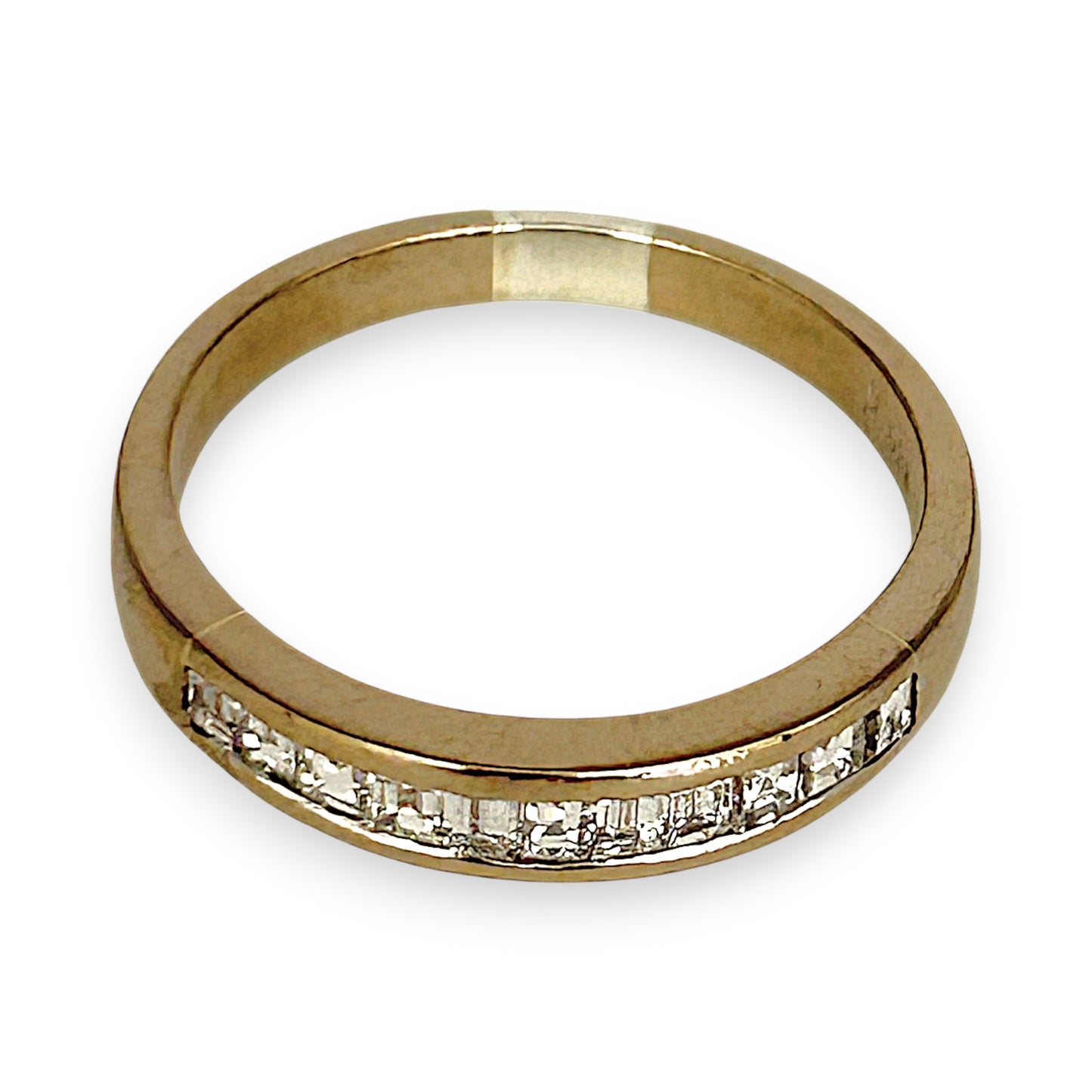 GOLD DEAL | 18kt Gold Minimalist Prism Row Ring with Diamonds