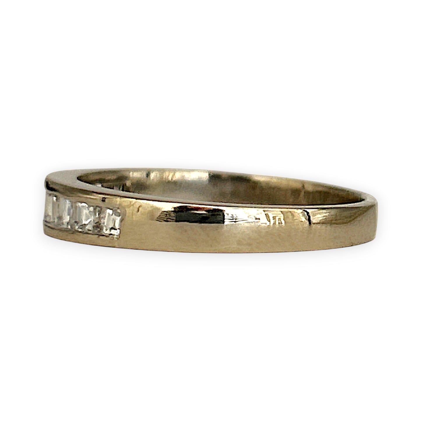 GOLD DEAL | 18kt Gold Minimalist Prism Row Ring with Diamonds