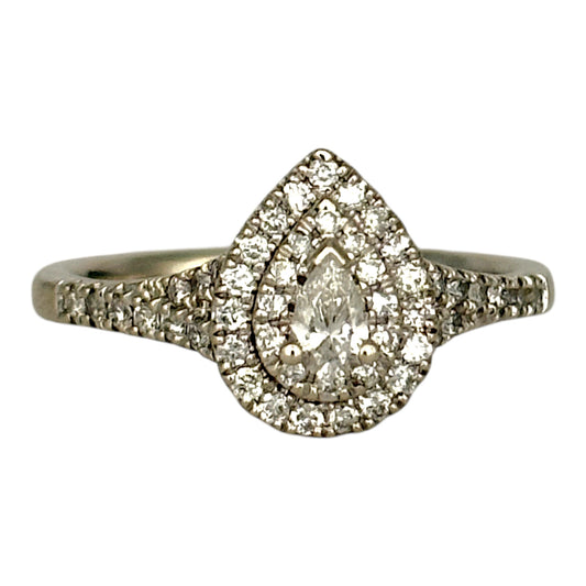 NZGD | 10ct W.Gold Micheal Hill Teardrop Brilliance Ring Valuation $3,000