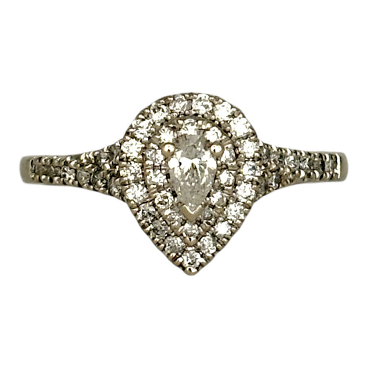 NZGD | 10ct W.Gold Micheal Hill Teardrop Brilliance Ring Valuation $3,000