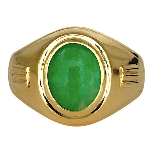 NZGD | 18ct Gold Heritage Jade Crest Ring Valuation $8,250