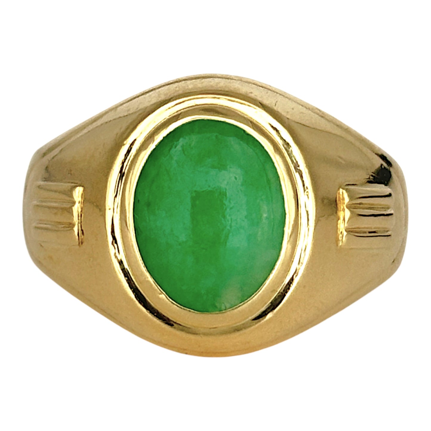 NZGD | 18ct Gold Heritage Jade Crest Ring Valuation $8,250
