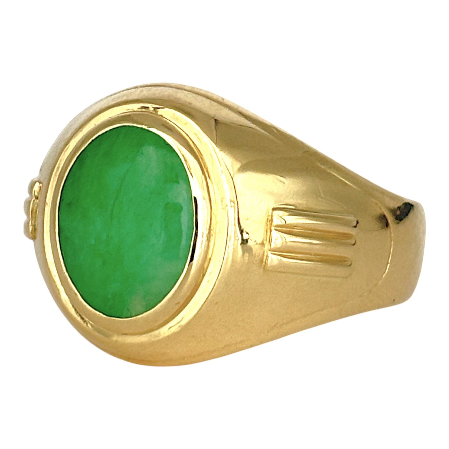 NZGD | 18ct Gold Heritage Jade Crest Ring Valuation $8,250
