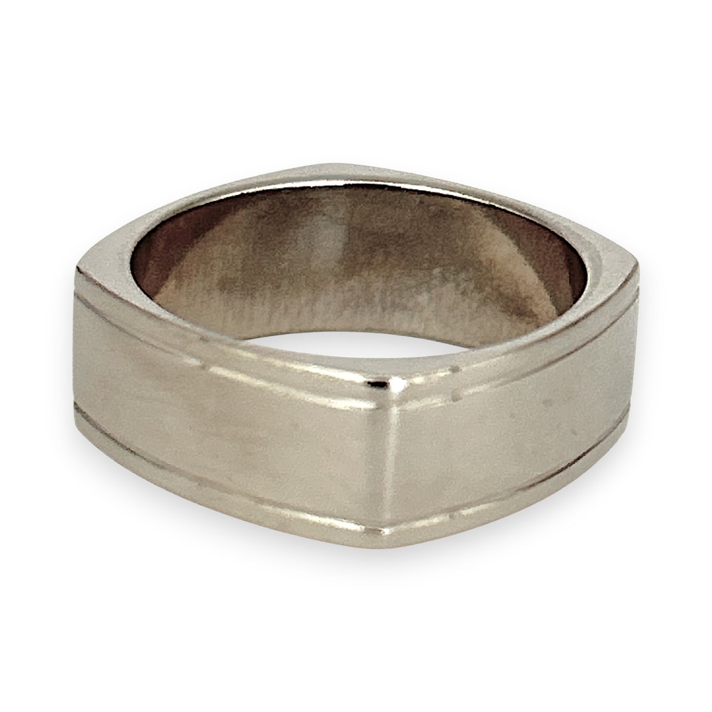 GOLD DEAL | 18kt White Gold Modernist Prism Edge Band