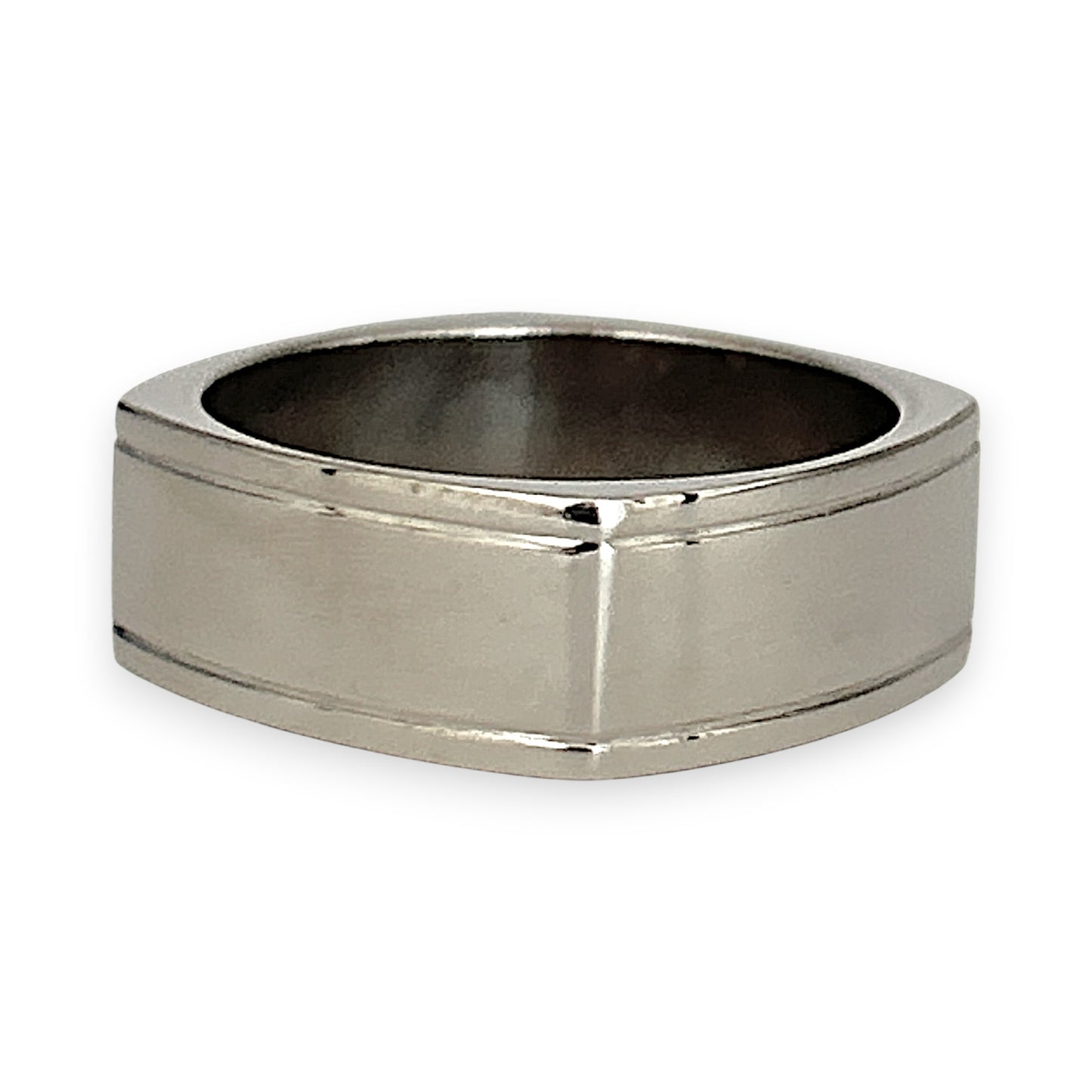 GOLD DEAL | 18kt White Gold Modernist Prism Edge Band