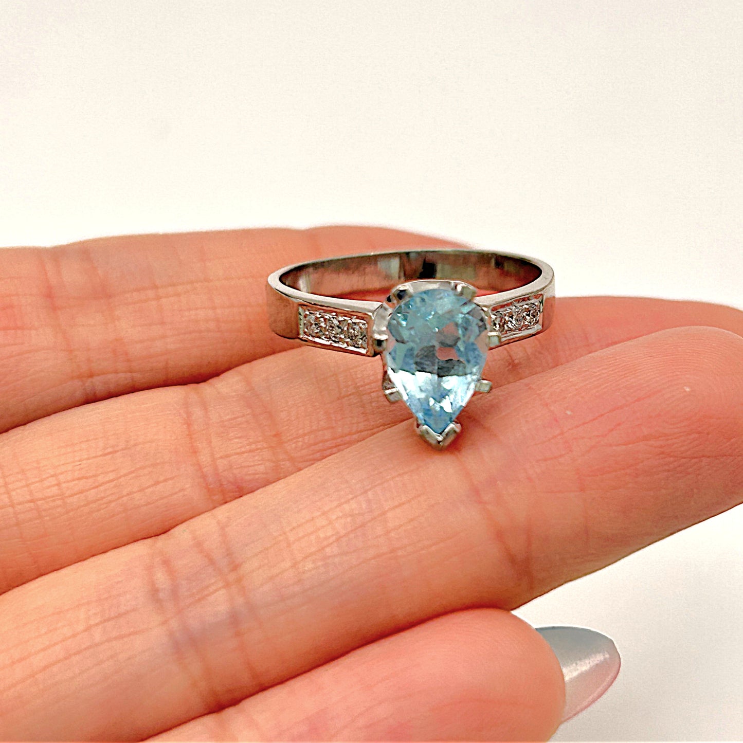 GOLD DEAL | 18kt White Gold Blue Topaz Reverie Ring Valuation $4,785