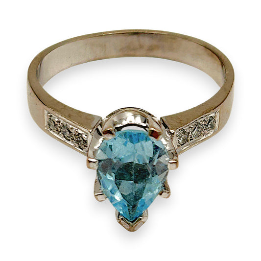 NZGD | 18ct White Gold Blue Topaz Reverie Ring Valuation $4,785