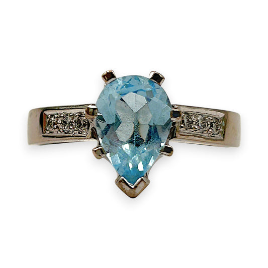 GOLD DEAL | 18kt White Gold Blue Topaz Reverie Ring Valuation $4,785