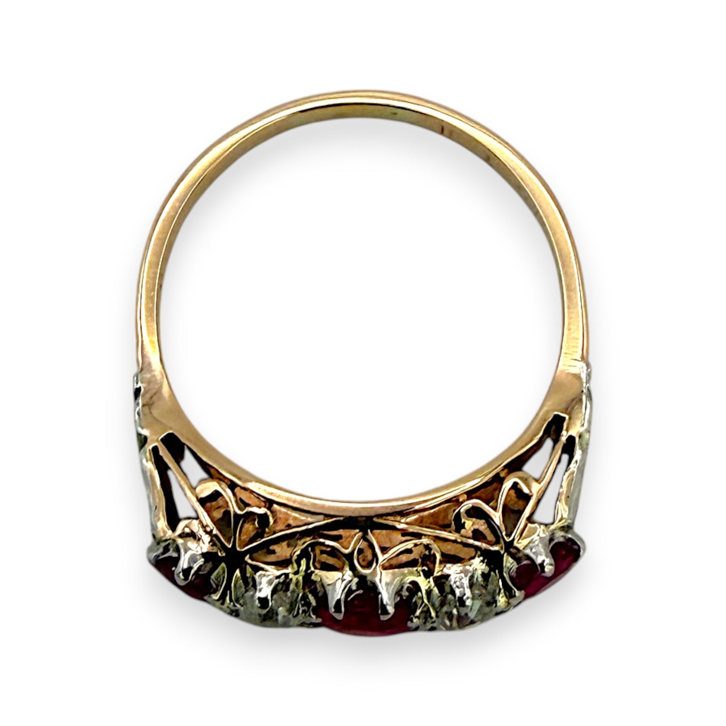 NZGD | 18ct Gold Scarlet Symphony Heirloom Ring Size P 1/2