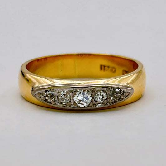 NZGD | 18ct Y/W Gold Dual‑Tone Diamond Heirloom Ring Valuation $6,600