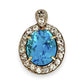 GOLD DEAL | 9K Gold Aqua Oval of Tranquility Pendant