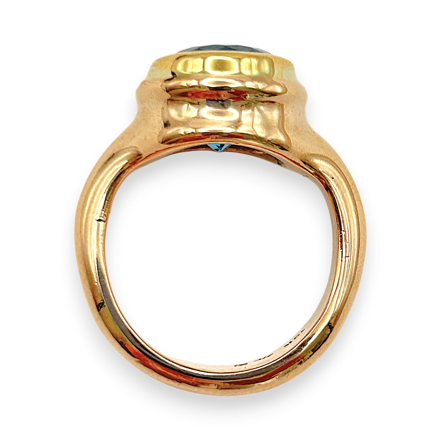 GOLD DEAL | 18kt & 9kt Y/R Gold Aurora Blue Sovereign Ring Valuation $5,700