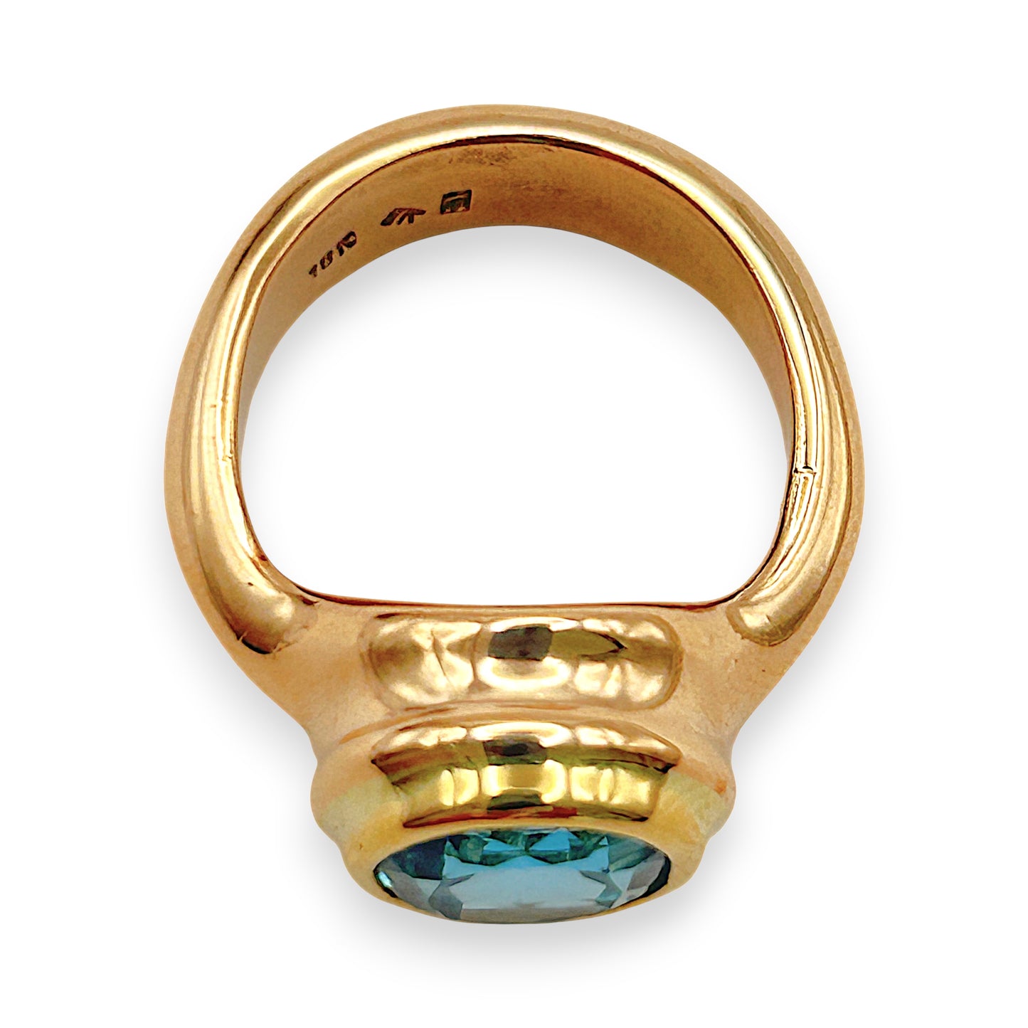 GOLD DEAL | 18kt & 9kt Y/R Gold Aurora Blue Sovereign Ring Valuation $5,700