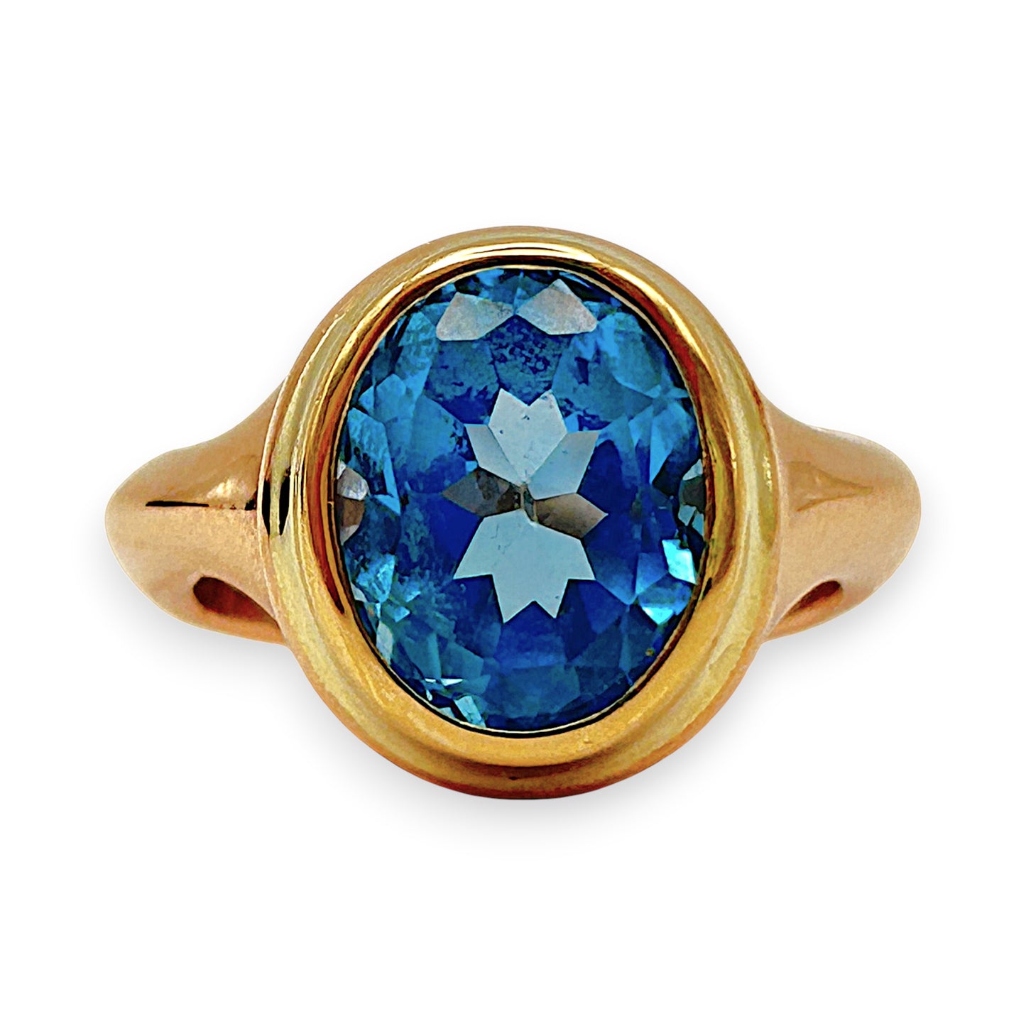 GOLD DEAL | 18kt & 9kt Y/R Gold Aurora Blue Sovereign Ring Valuation $5,700