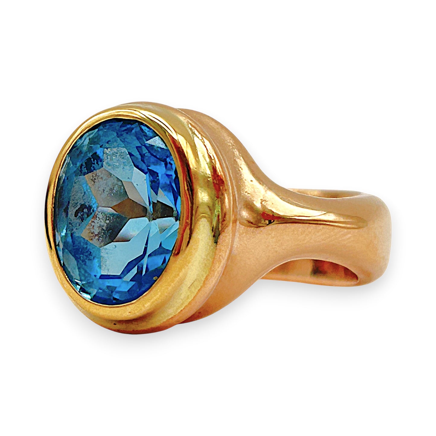 GOLD DEAL | 18kt & 9kt Y/R Gold Aurora Blue Sovereign Ring Valuation $5,700