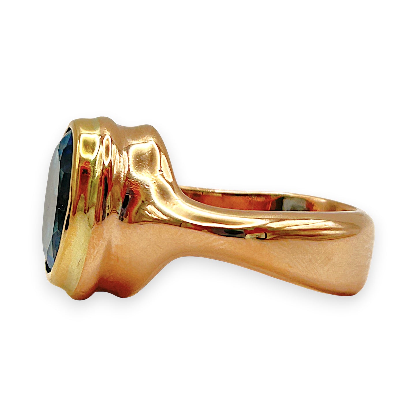 GOLD DEAL | 18kt & 9kt Y/R Gold Aurora Blue Sovereign Ring Valuation $5,700