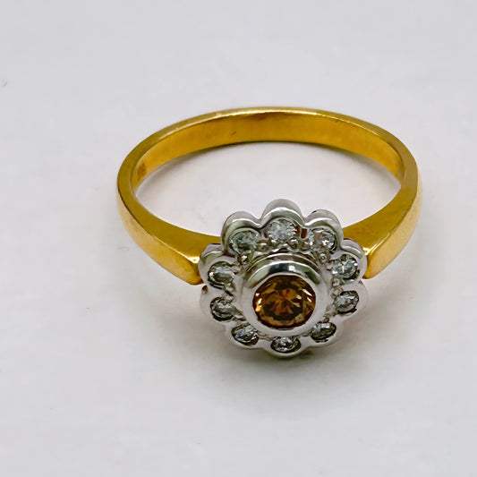 NZGD | 18ct Gold Champagne Bloom Diamond Ring Valuation $7,250