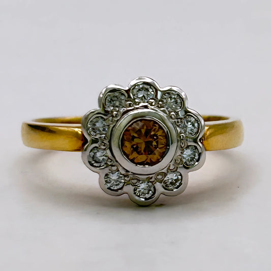 NZGD | 18ct Gold Champagne Bloom Diamond Ring Valuation $7,250