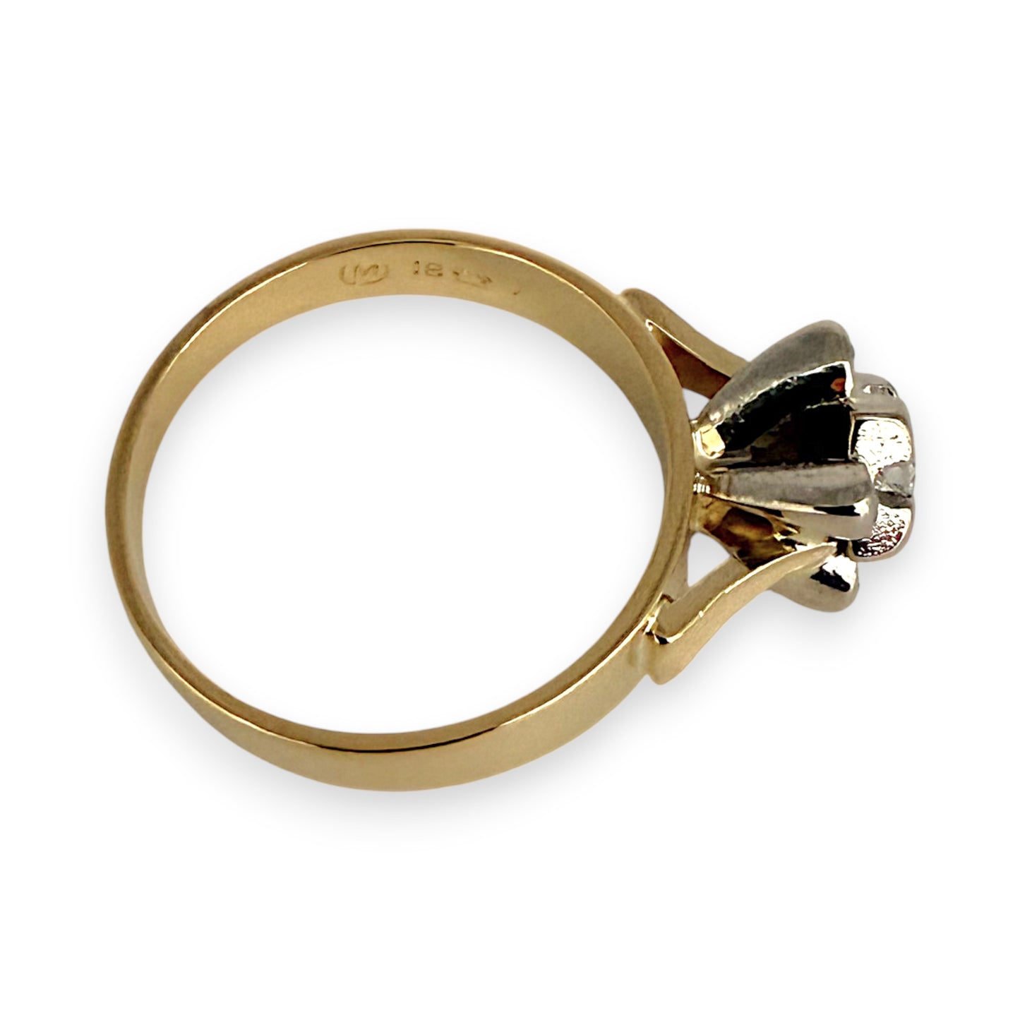 NZGD | 18ct Gold Crown of Petals Diamond Ring Size N