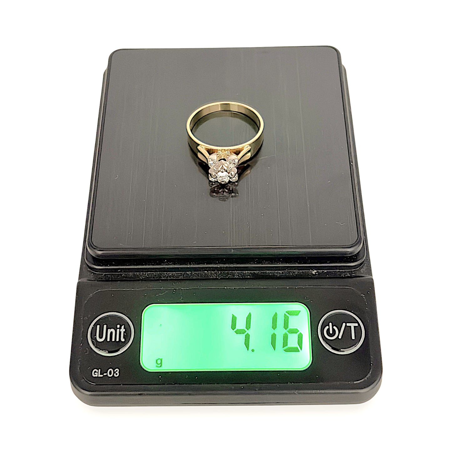 NZGD | 18ct Gold Crown of Petals Diamond Ring Size N