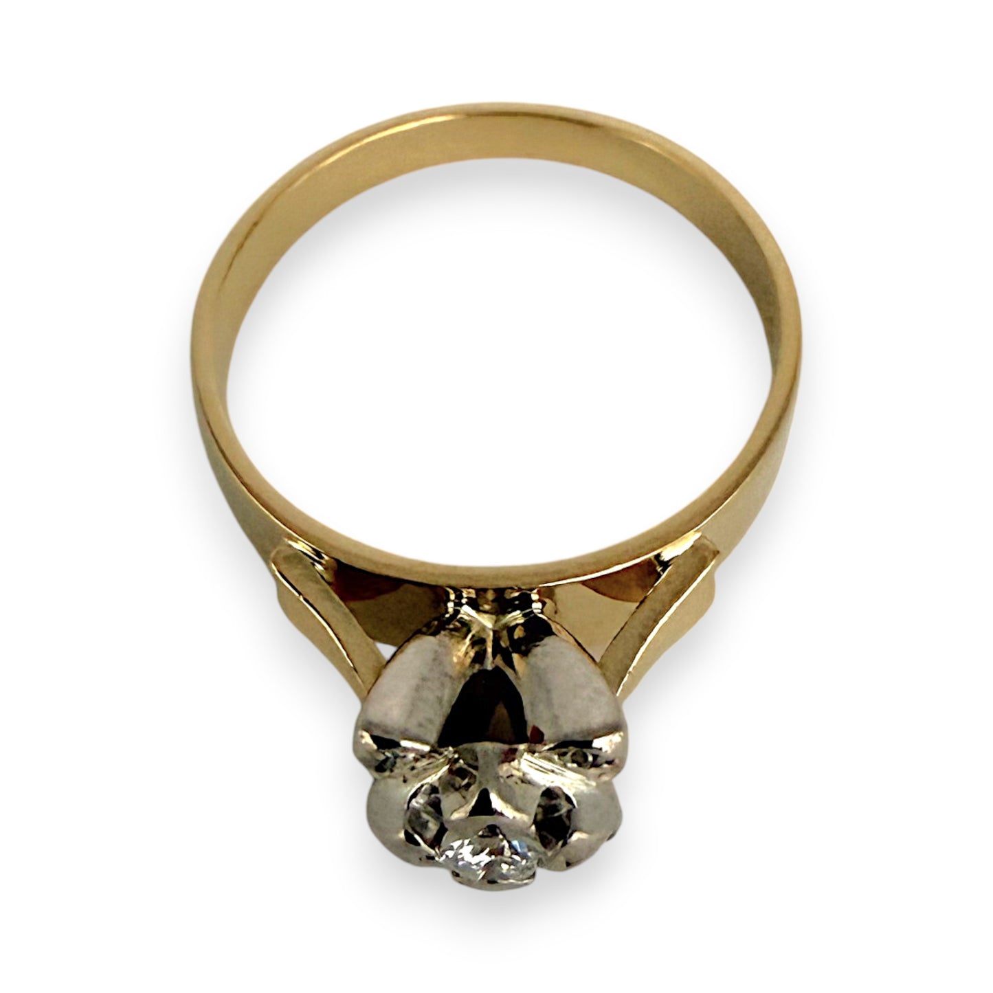 NZGD | 18ct Gold Crown of Petals Diamond Ring Size N