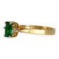 9ct Gold Emerald & Diamonds Ring, Size L. R # 293