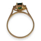 9ct Gold Emerald & Diamonds Ring, Size L. R # 293