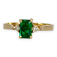 9ct Gold Emerald & Diamonds Ring, Size L. R # 293