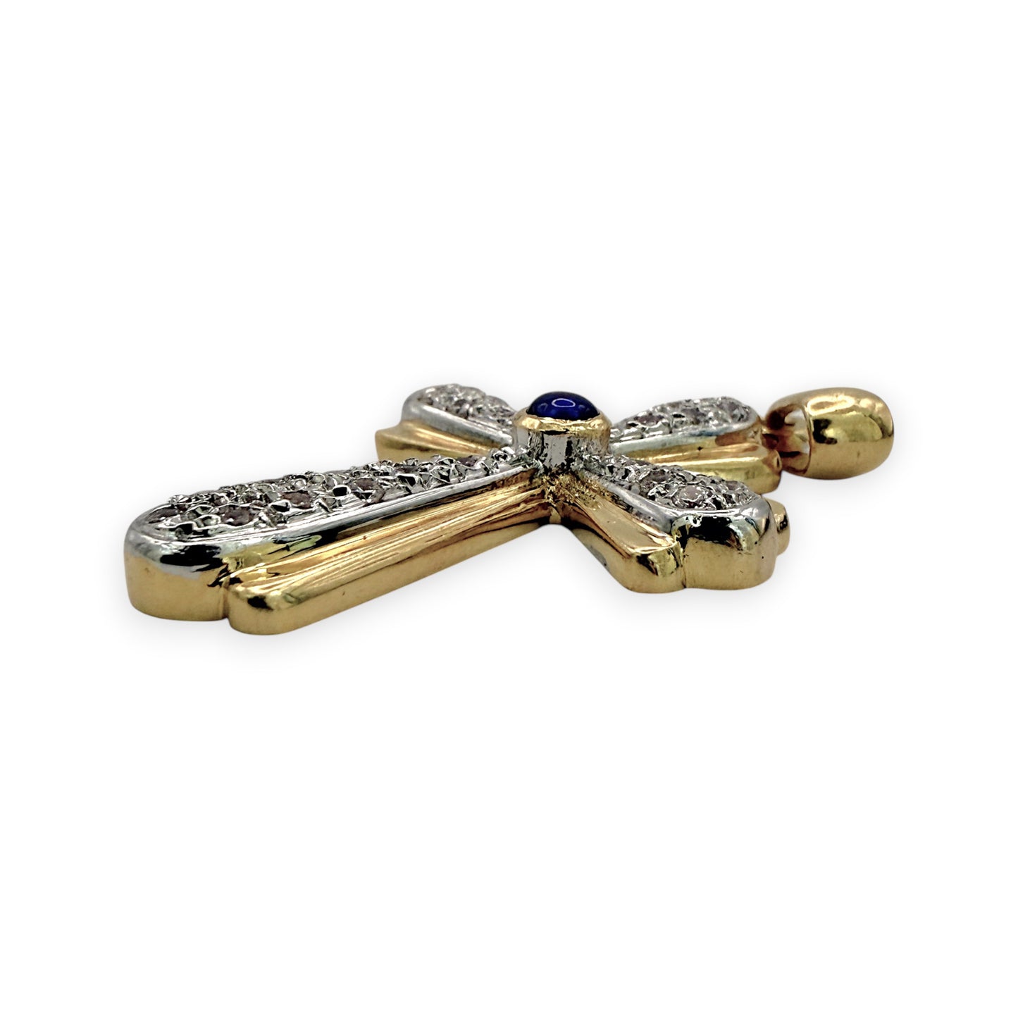 NZGD | 18kt Y/W Gold Eternal Spark Cross Pendant 37.2mm