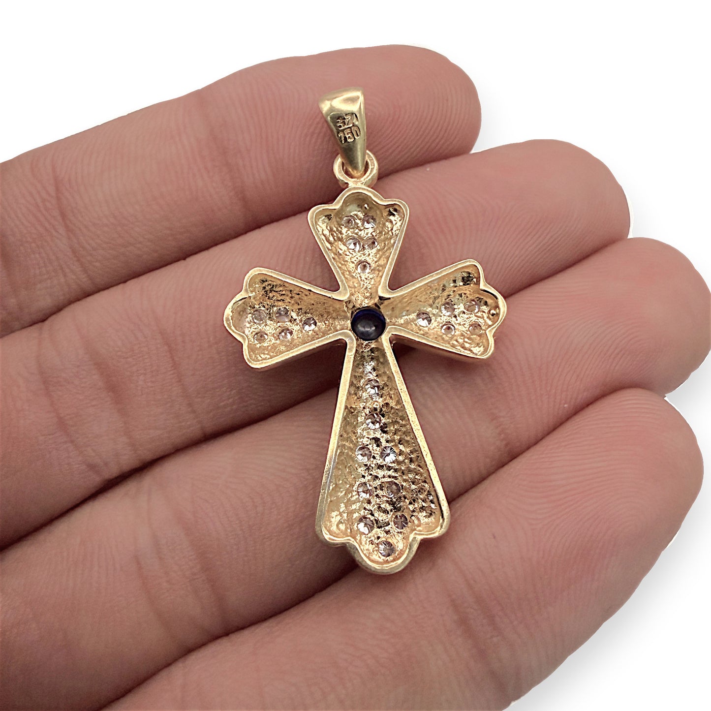 NZGD | 18kt Y/W Gold Eternal Spark Cross Pendant 37.2mm
