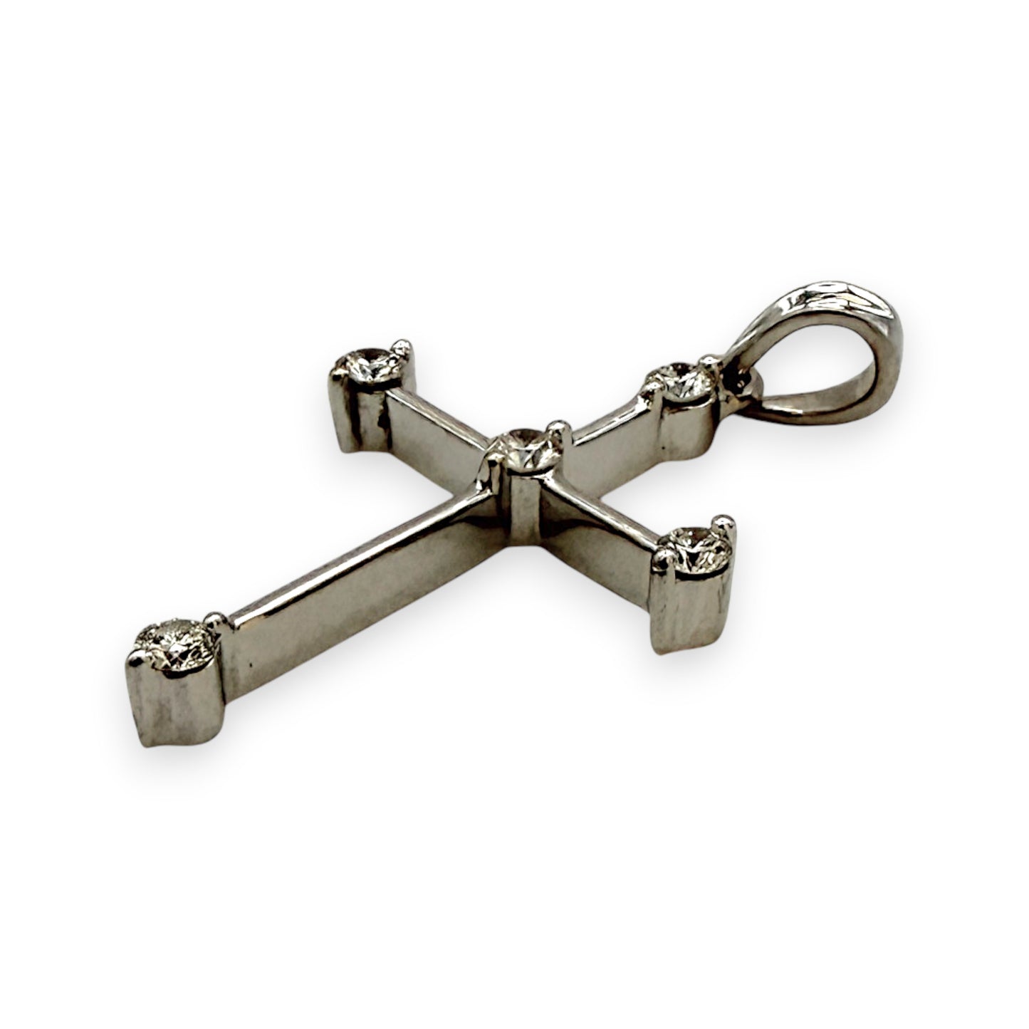 NZGD | 18ct Whtie Gold Trinity Diamond Cross 24.7mm