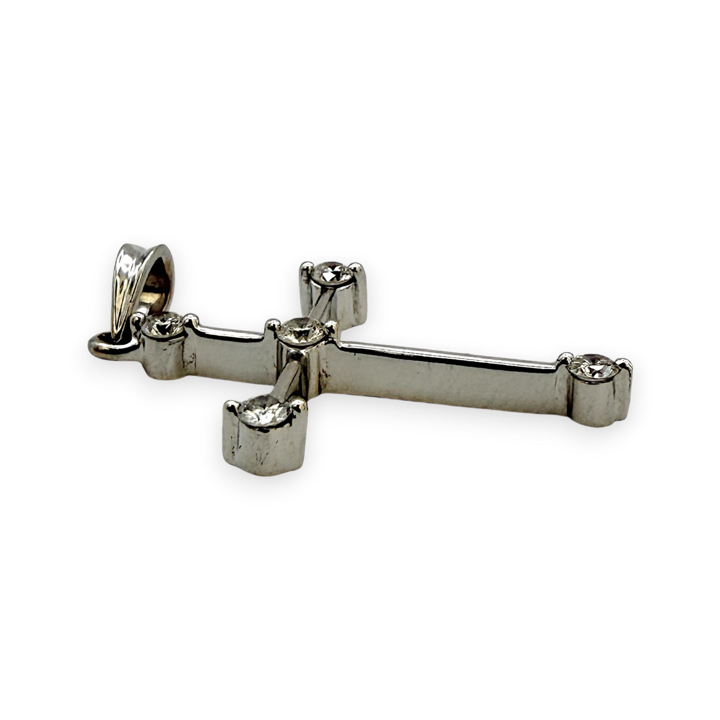 NZGD | 18ct Whtie Gold Trinity Diamond Cross 24.7mm