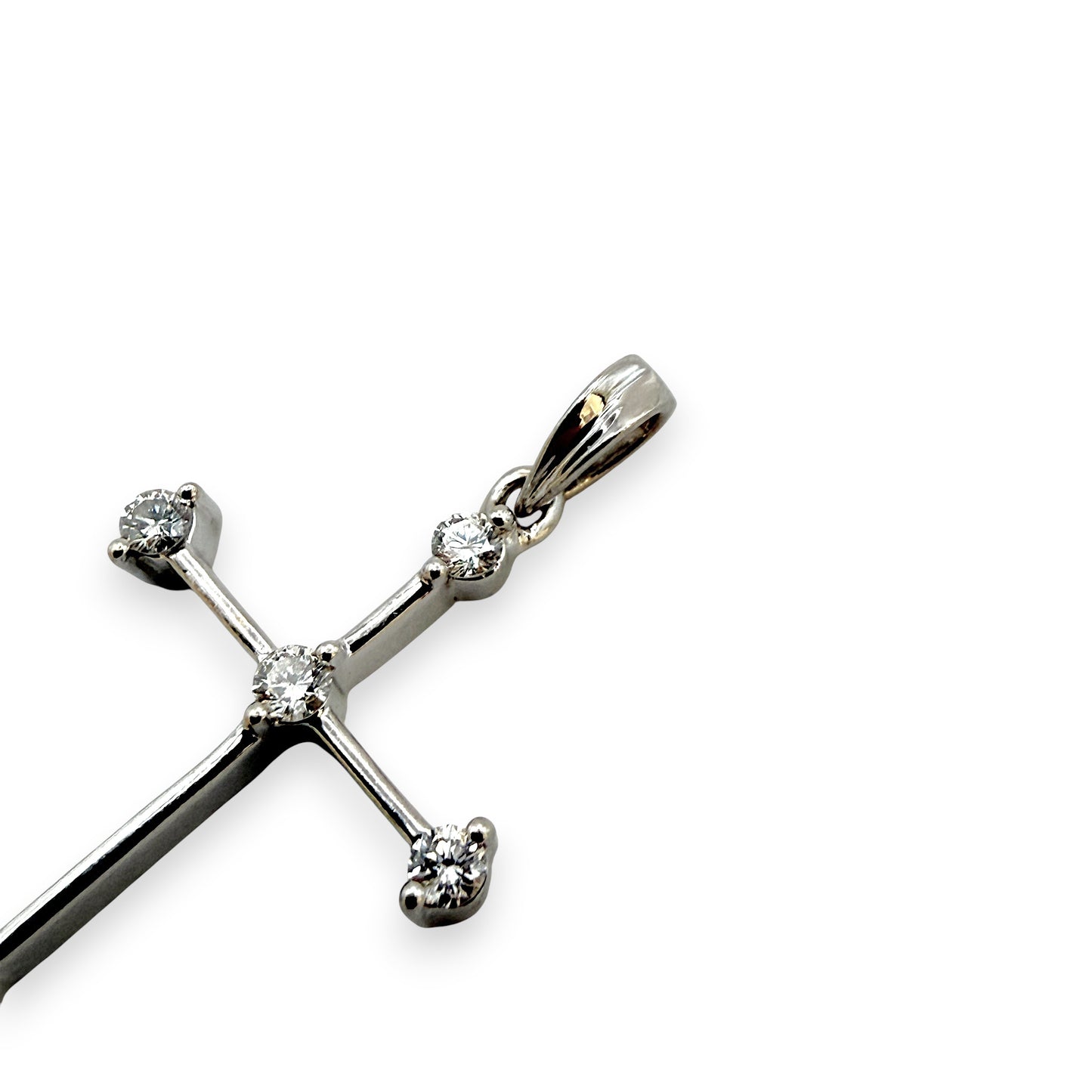 NZGD | 18ct Whtie Gold Trinity Diamond Cross 24.7mm