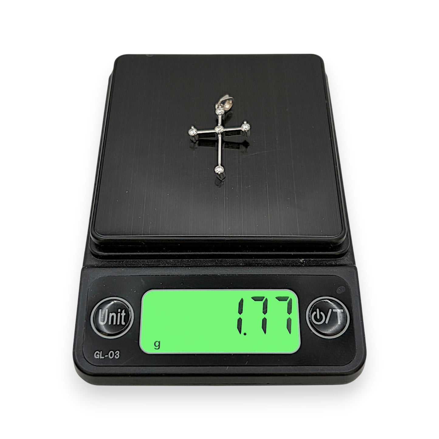 NZGD | 18ct Whtie Gold Trinity Diamond Cross 24.7mm