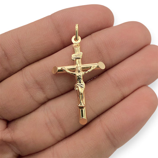 NZGD | 18ct Gold UNOAERRE Crucifix of Faith 35.3mm