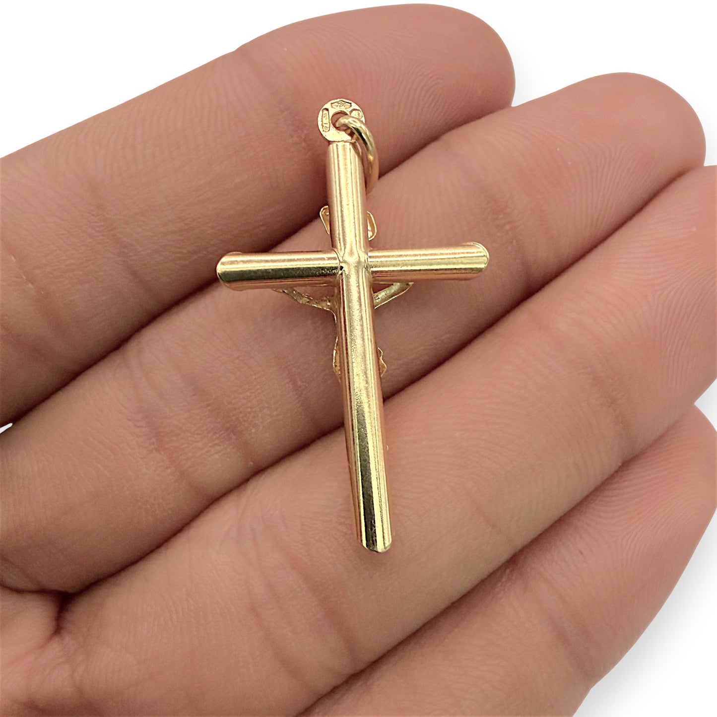 NZGD | 18ct Gold UNOAERRE Crucifix of Faith 35.3mm
