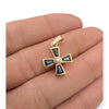 NZGD | 18ct Gold Regal Sapphire Cross Pendant 18.8mm