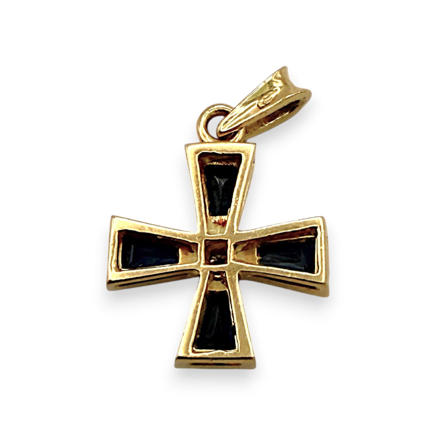 NZGD | 18ct Gold Regal Sapphire Cross Pendant 18.8mm