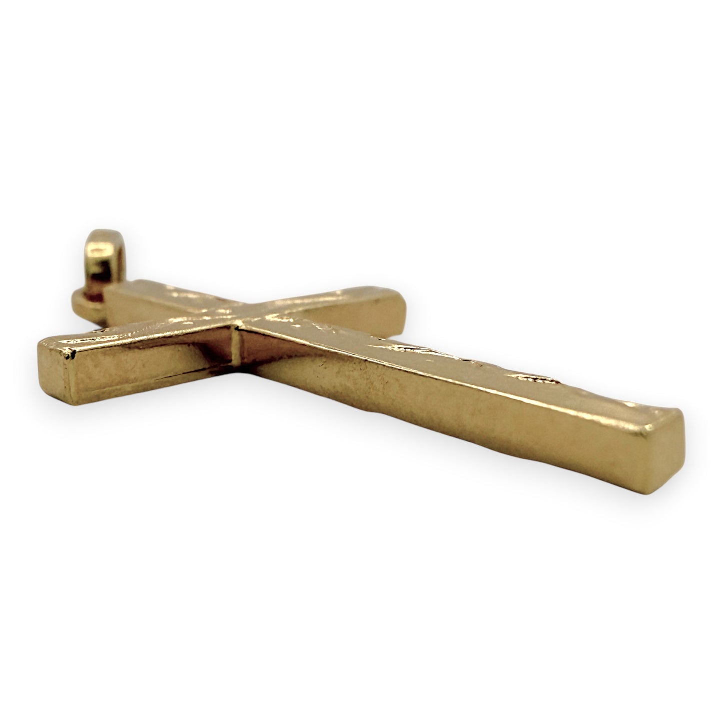 NZGD | 18ct Gold Artisan Textured Cross 30.8mm