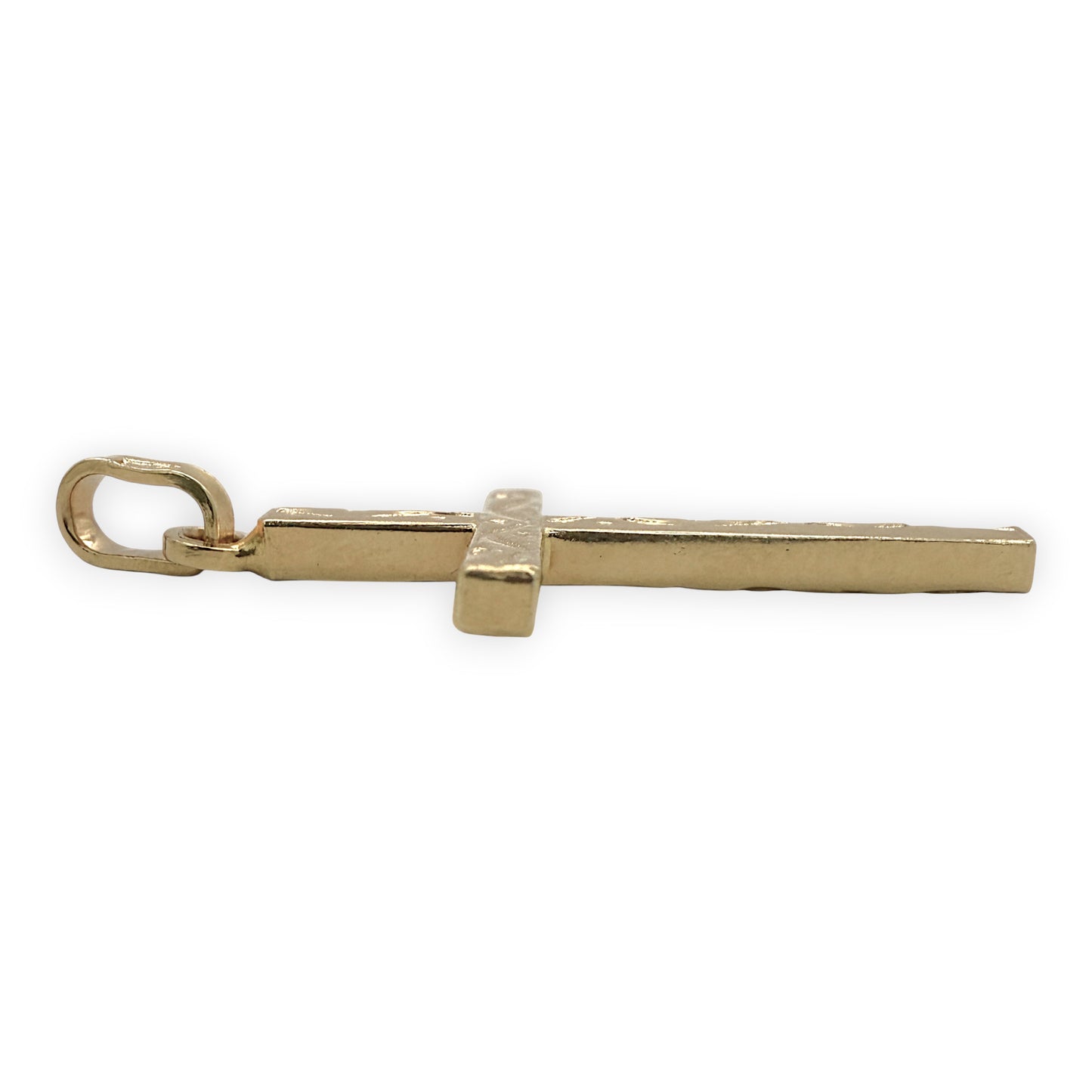 NZGD | 18ct Gold Artisan Textured Cross 30.8mm