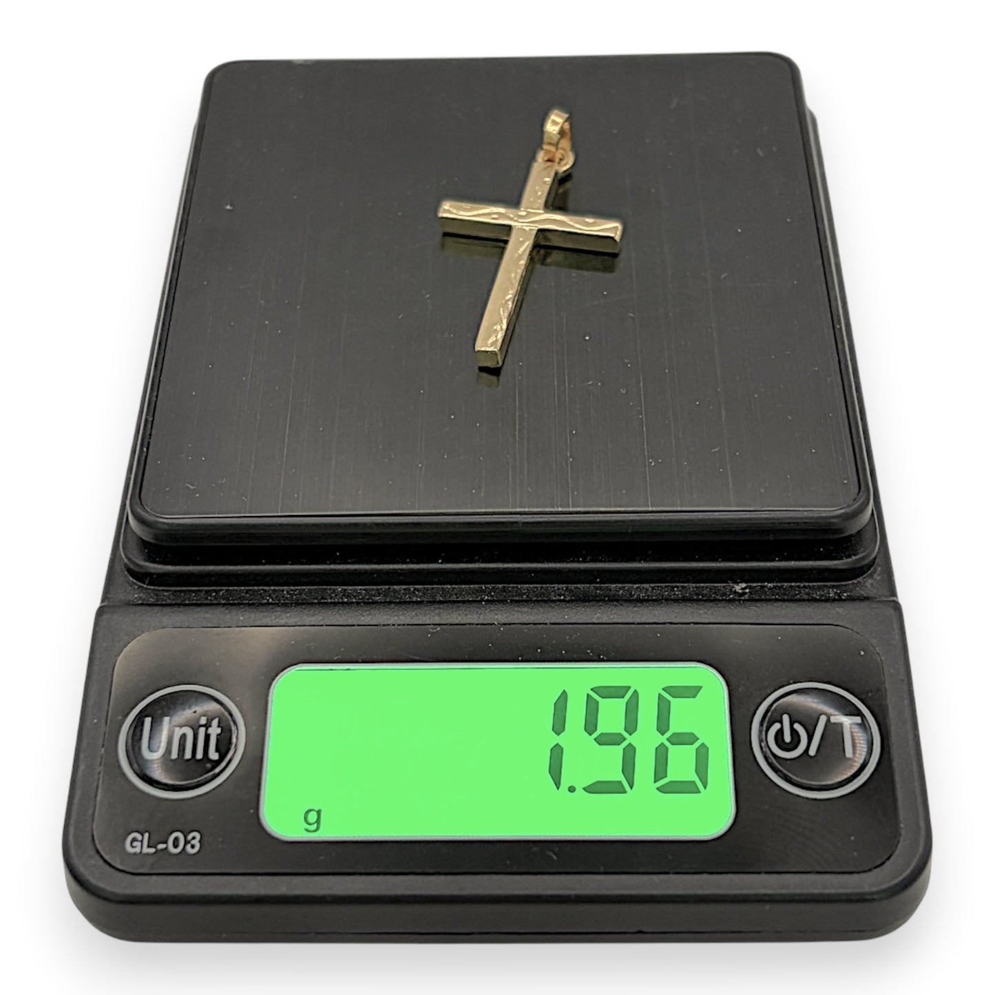 NZGD | 18ct Gold Artisan Textured Cross 30.8mm