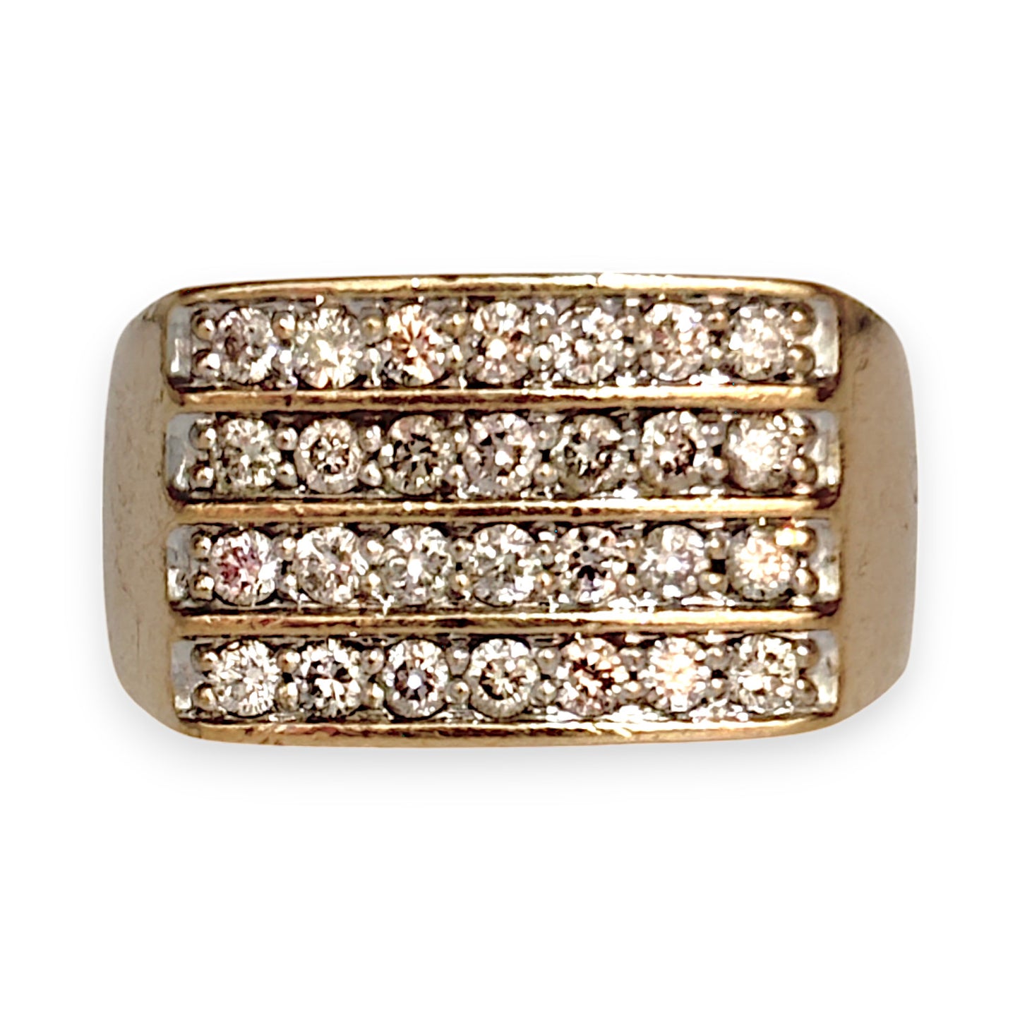 GOLD DEAL | 9ct Gold Hand Assembled Ring 28 Diamonds Valuation $8,600 Size V